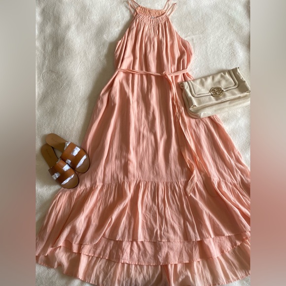 LOFT fully lined maxi dress | peach | coral | large | NWT - Picture 5 of 6